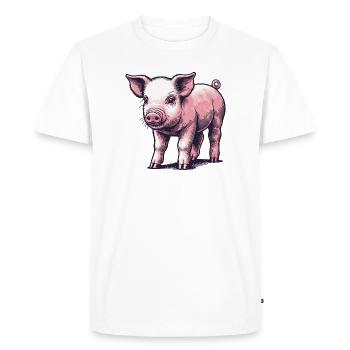 Piglet - Men's Premium Organic T-Shirt - white - Front - Nico (187cm)