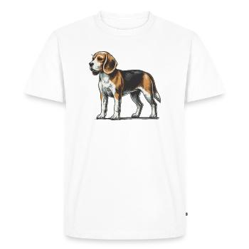 Beagle - Men's Premium Organic T-Shirt - white - Front - Nico (187cm)