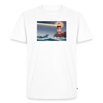 Lighthouse at night - Men's Premium Organic T-Shirt - white - Front - Nico (187cm)