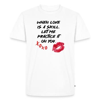 Love Saying Ability Saint-Valentin - T-shirt Premium bio Homme - blanc - Devant - Nico (187cm)