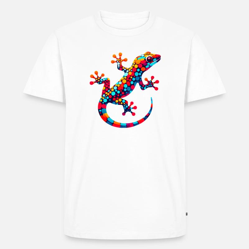 Gecko - Männer Premium Bio T-Shirt - Weiß