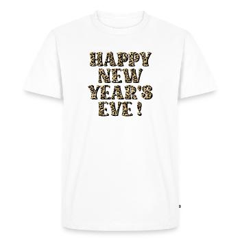 HAPPY NEW YEARS EVE WISHES LEOPARD - Men's Premium Organic T-Shirt - white - Front - Nico (187cm)
