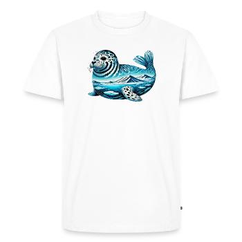 Phoque - T-shirt Premium bio Homme - blanc - Devant - Nico (187cm)