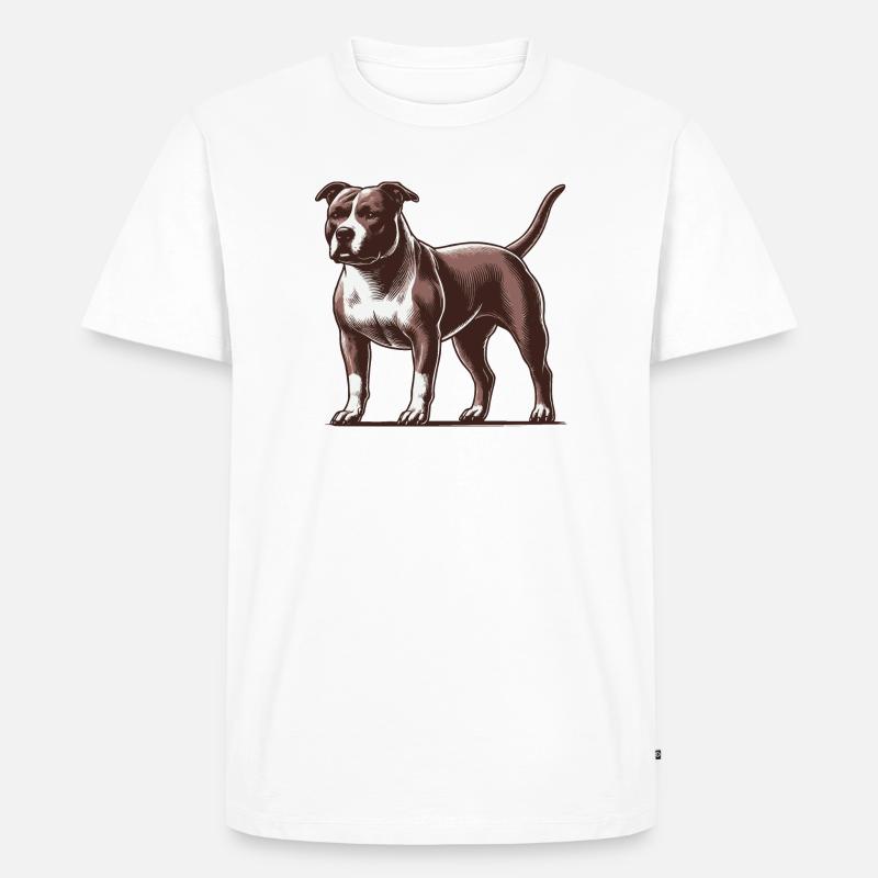 Pitbull - Männer Premium Bio T-Shirt - Weiß