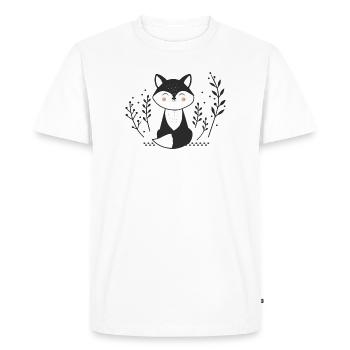 Smiling Fox – Minimalist Illustration - Men's Premium Organic T-Shirt - white - Front - Nico (187cm)