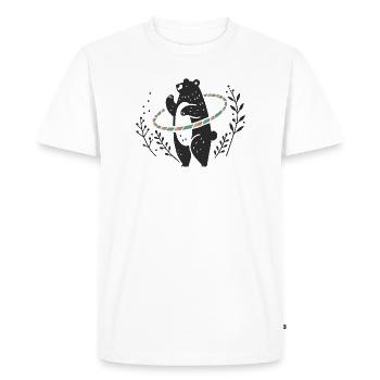 Ours brun dansant avec - T-shirt Premium bio Homme - blanc - Devant - Nico (187cm)