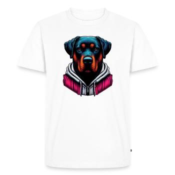 Dog - Men's Premium Organic T-Shirt - white - Front - Nico (187cm)