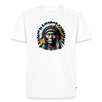 American Indian American - Men's Premium Organic T-Shirt - white - Front - Nico (187cm)