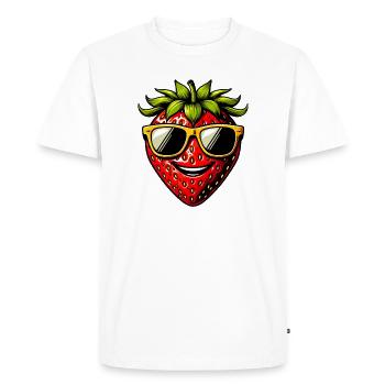 Fraise Fraises - T-shirt Premium bio Homme - blanc - Devant - Nico (187cm)