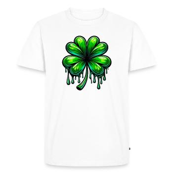 Four-leaf clover - Men's Premium Organic T-Shirt - white - Front - Nico (187cm)