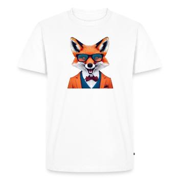 Vivid Fox in Stylish Attire - Men's Premium Organic T-Shirt - white - Front - Nico (187cm)