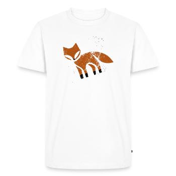 Rustic fox in stamp look - Men's Premium Organic T-Shirt - white - Front - Nico (187cm)