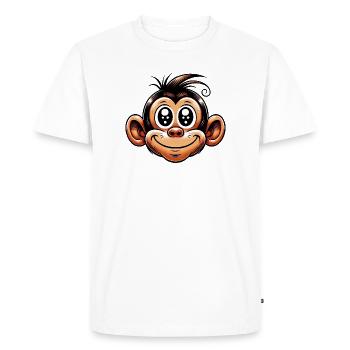 Singe - T-shirt Premium bio Homme - blanc - Devant - Nico (187cm)