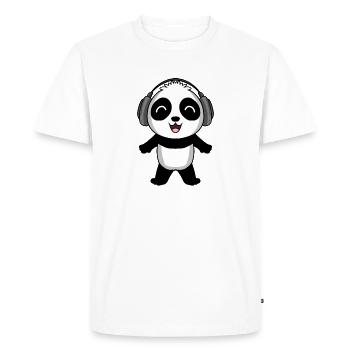 Panda Music Headphones - Men's Premium Organic T-Shirt - white - Front - Nico (187cm)