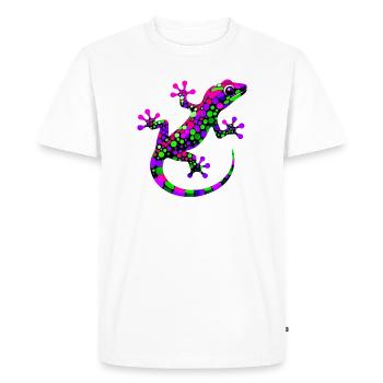 Gecko - Men's Premium Organic T-Shirt - white - Front - Nico (187cm)
