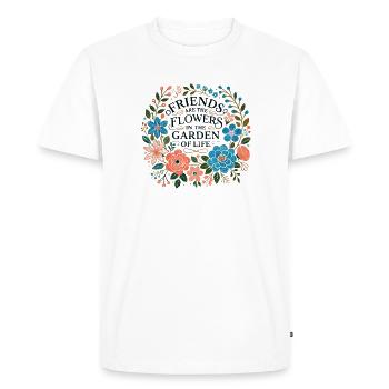 Les amis sont les fleurs dans le jardin de la vie - T-shirt Premium bio Homme - blanc - Devant - Nico (187cm)