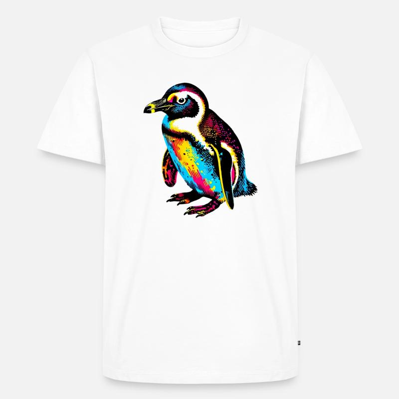 Pinguin - Männer Premium Bio T-Shirt - Weiß