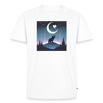 L’amour au clair de lune - Ours mystique dans la fenêtre de la lune - T-shirt Premium bio Homme - blanc - Devant - Nico (187cm)