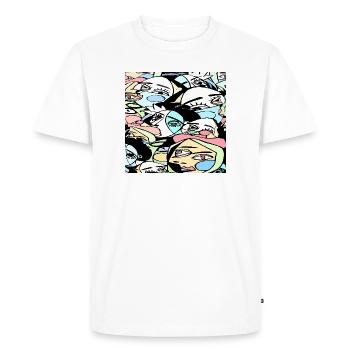 Crazy faces - Men's Premium Organic T-Shirt - white - Front - Nico (187cm)