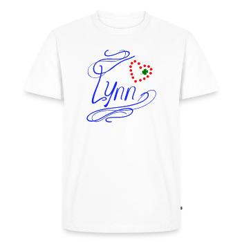 Lynn avec cœur et trèfle - T-shirt Premium bio Homme - blanc - Devant - Nico (187cm)
