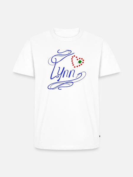 Lynn with heart and shamrock - Men's Premium Organic T-Shirt - white