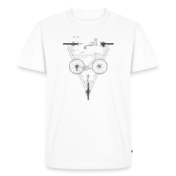 Vélo géométrique à l’intérieur du triangle Emblème - T-shirt Premium bio Homme - blanc - Devant - Nico (187cm)