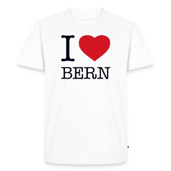 J’ADORE BERNE - T-shirt Premium bio Homme - blanc - Devant - Nico (187cm)