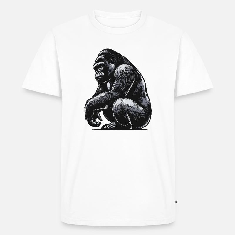 Gorilla - Männer Premium Bio T-Shirt - Weiß