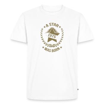 Birthday A Star est né en 1975 - T-shirt Premium bio Homme - blanc - Devant - Nico (187cm)