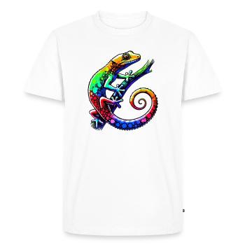 Gecko - Men's Premium Organic T-Shirt - white - Front - Nico (187cm)