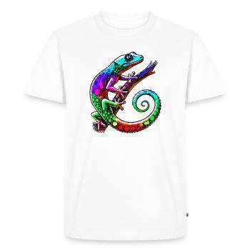 Gecko - Men's Premium Organic T-Shirt - white - Front - Nico (187cm)