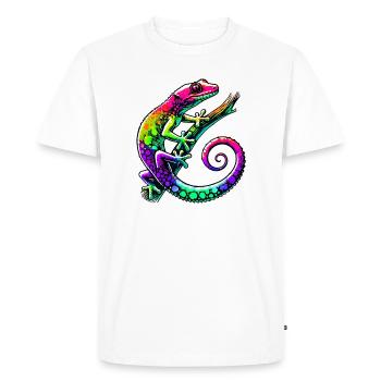Gecko - Men's Premium Organic T-Shirt - white - Front - Nico (187cm)