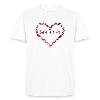 Bike is love - Valentine's Day for cyclist - Men's Premium Organic T-Shirt - white - Front - Nico (187cm)