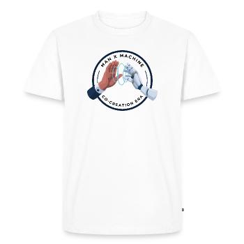 Haptic Bond: Human Robot Handshake - Men's Premium Organic T-Shirt - white - Front - Nico (187cm)