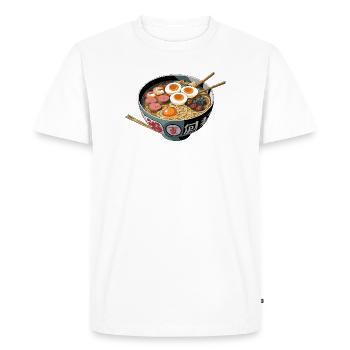 Ramen Bowl Art Print - Men's Premium Organic T-Shirt - white - Front - Nico (187cm)
