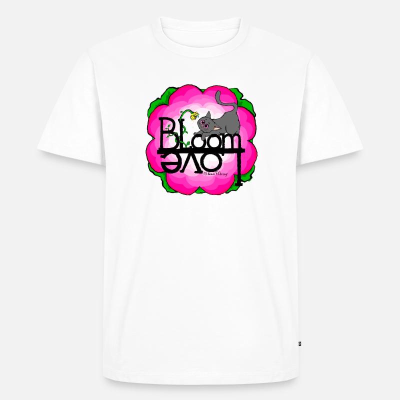 Frühling-Katze Spring Love - Männer Premium Bio T-Shirt - Weiß
