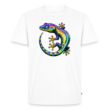 Gecko - Men's Premium Organic T-Shirt - white - Front - Nico (187cm)
