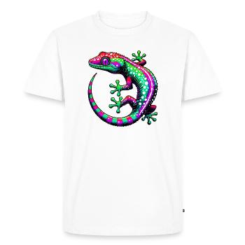 Gecko - Men's Premium Organic T-Shirt - white - Front - Nico (187cm)