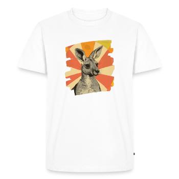 Kangourou rétro - T-shirt Premium bio Homme - blanc - Devant - Nico (187cm)