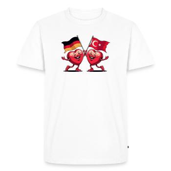 Germany and Turkey hearts - Men's Premium Organic T-Shirt - white - Front - Nico (187cm)