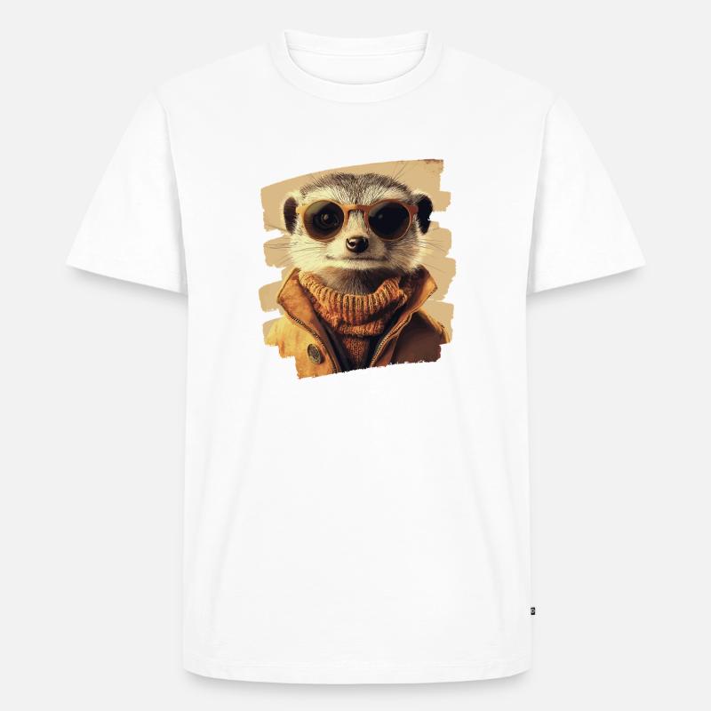 Erdmännchen - Männer Premium Bio T-Shirt - Weiß