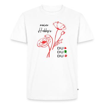 Mes hobbies sont toi, l’amour - T-shirt Premium bio Homme - blanc - Devant - Nico (187cm)