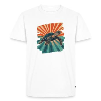 Sea Turtle Retro - Men's Premium Organic T-Shirt - white - Front - Nico (187cm)
