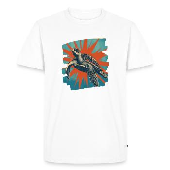 Sea Turtle Retro - Men's Premium Organic T-Shirt - white - Front - Nico (187cm)