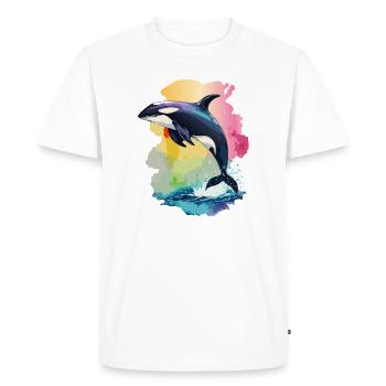 The Fascination of Orca: The Majestic Hunters - Men's Premium Organic T-Shirt - white - Front - Nico (187cm)