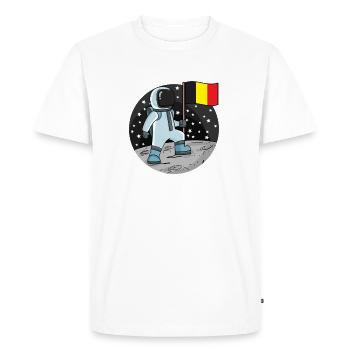 Astronaut with Belgian flag in space - Men's Premium Organic T-Shirt - white - Front - Nico (187cm)