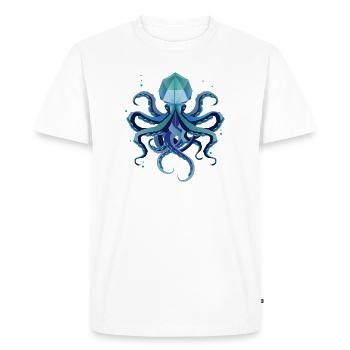 Calmar – Créature mystique des profondeurs - T-shirt Premium bio Homme - blanc - Devant - Nico (187cm)