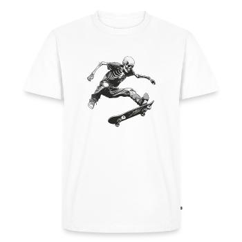 Squelette Skater Design - T-shirt Premium bio Homme - blanc - Devant - Nico (187cm)