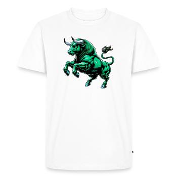 Bull - Men's Premium Organic T-Shirt - white - Front - Nico (187cm)