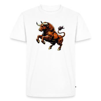 Bull - Men's Premium Organic T-Shirt - white - Front - Nico (187cm)